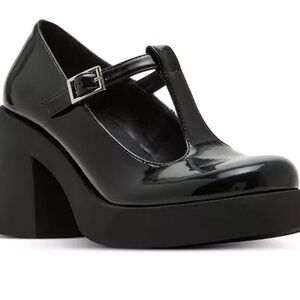 Madden Girl Black Patent Platform Mary Jane Heels